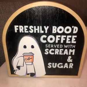 👻 Halloween Ghost Coffee Sign
